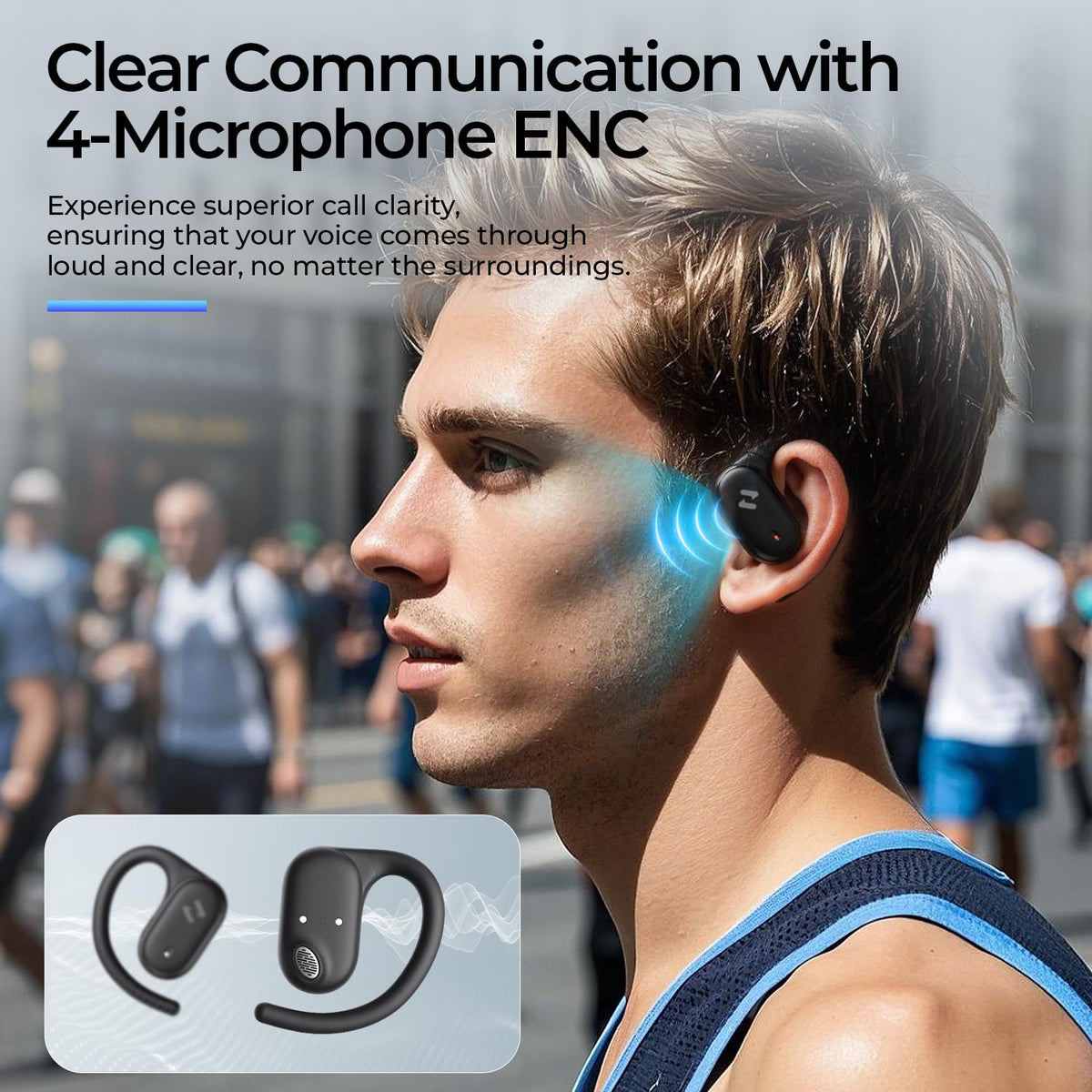 Havit open-ear headphones reveal drivers delivering rich bass and detail.