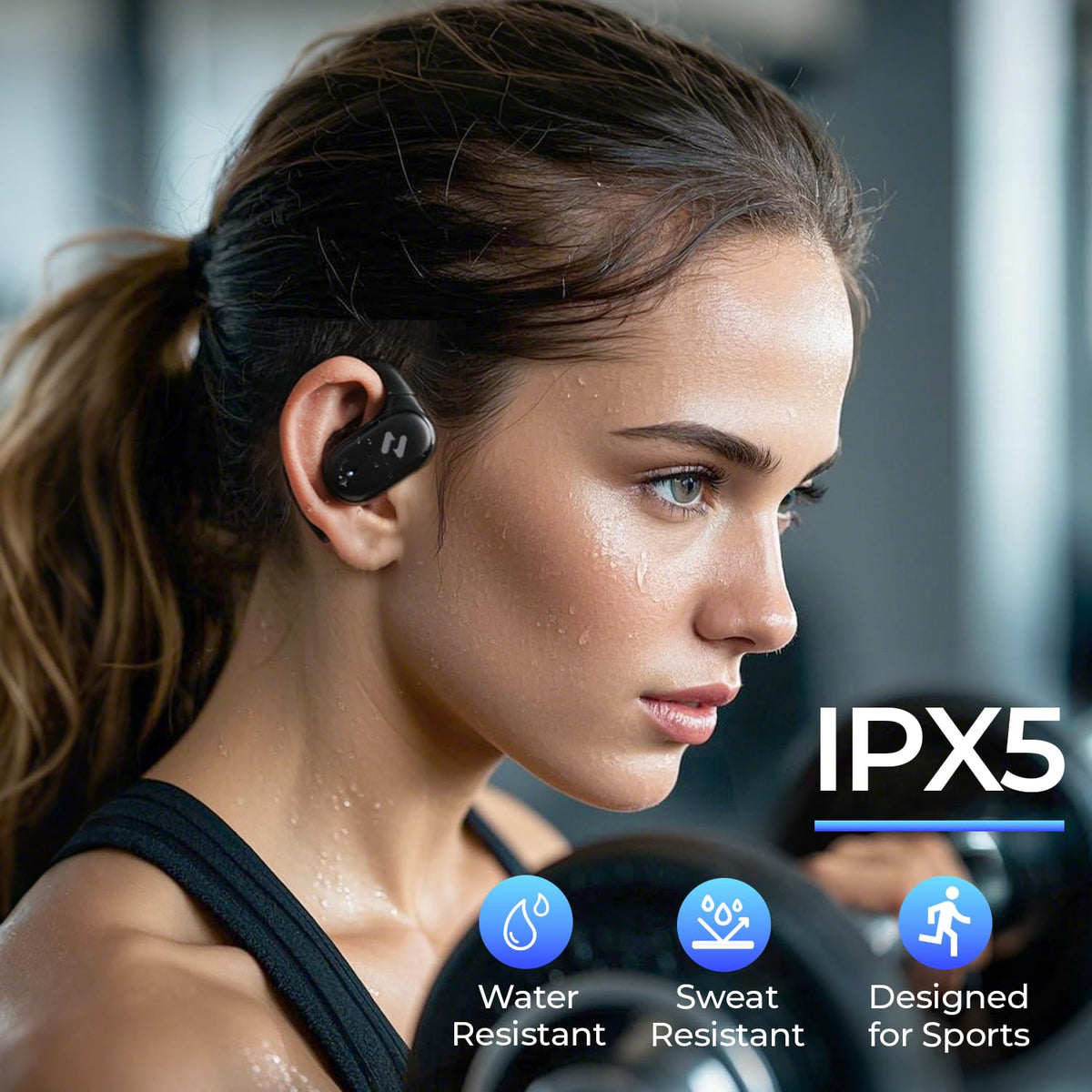 Havit open-ear headphones worn for daily commuting comfort.