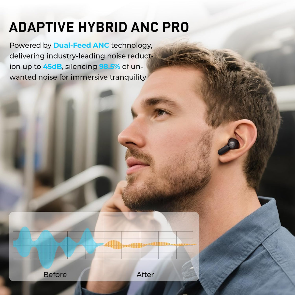 Havit Space NC01T earbuds fit snugly for all-day comfort.