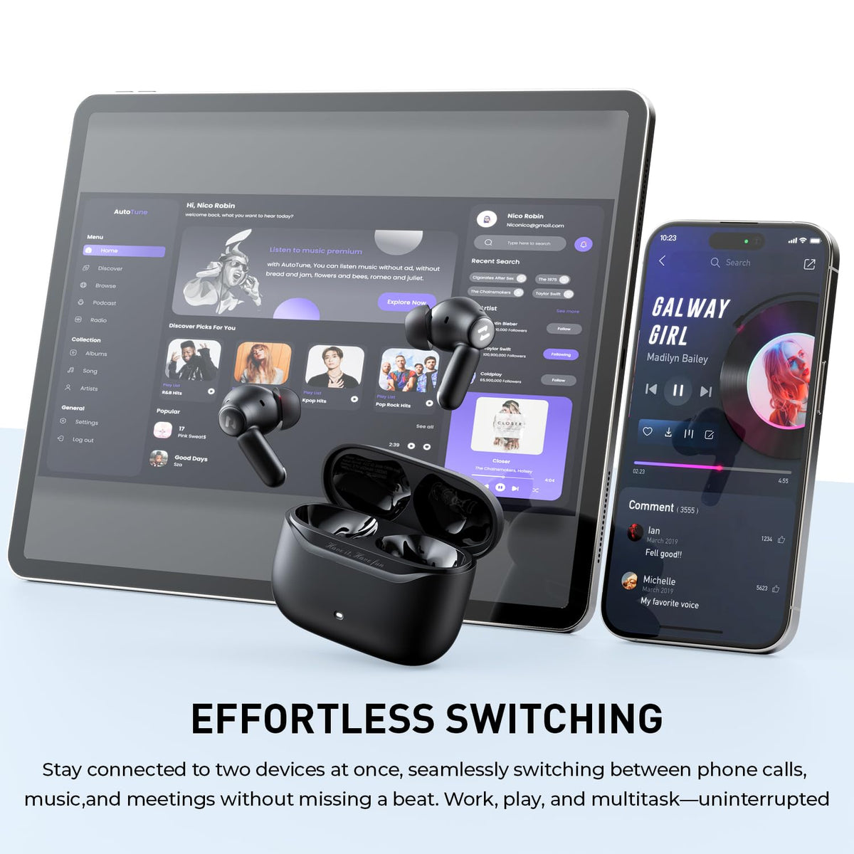 Havit Space NC01T wind-noise reduction helps clearer conversations outdoors.