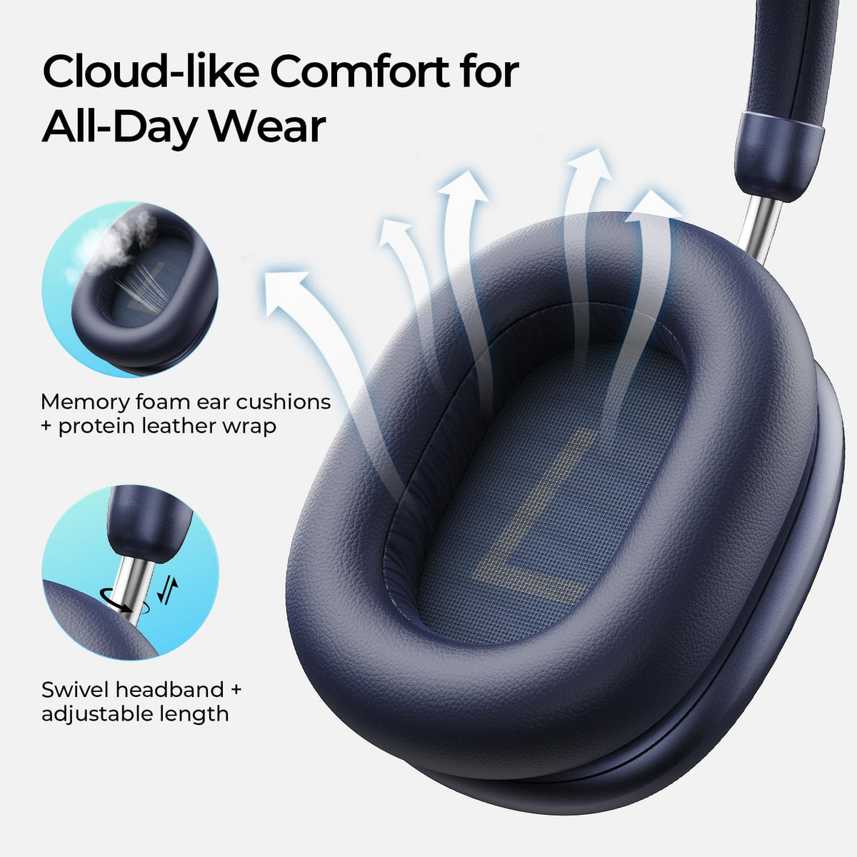 Havit Space S1 Bluetooth 6.0 logo on headband suggests stable wireless pairing and range.