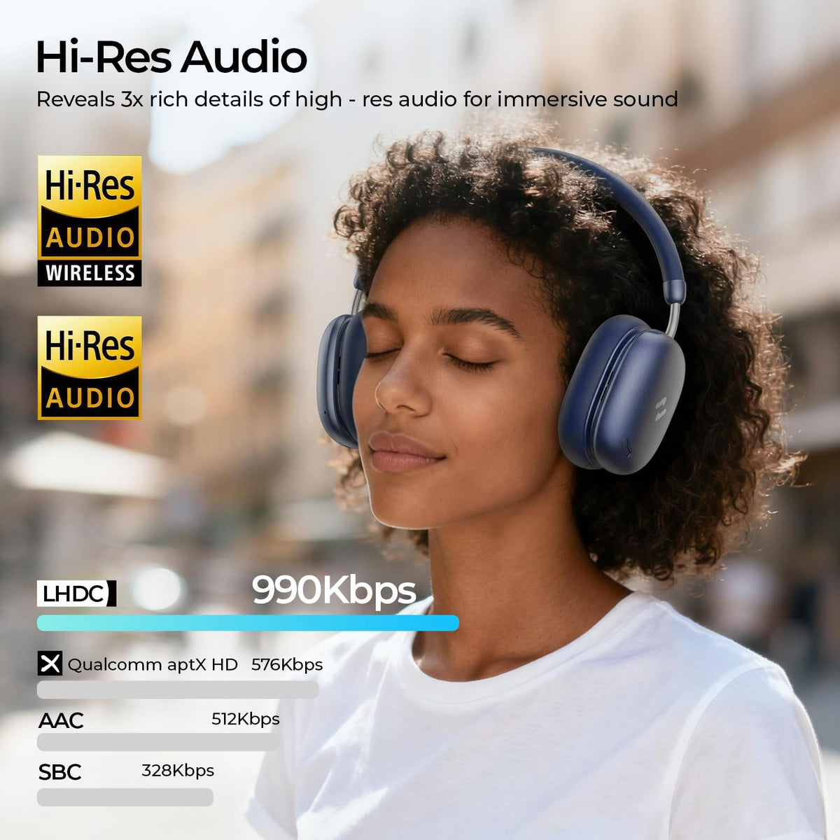 Havit Space S1 LHDC audio balance close-up indicates high-resolution sound.