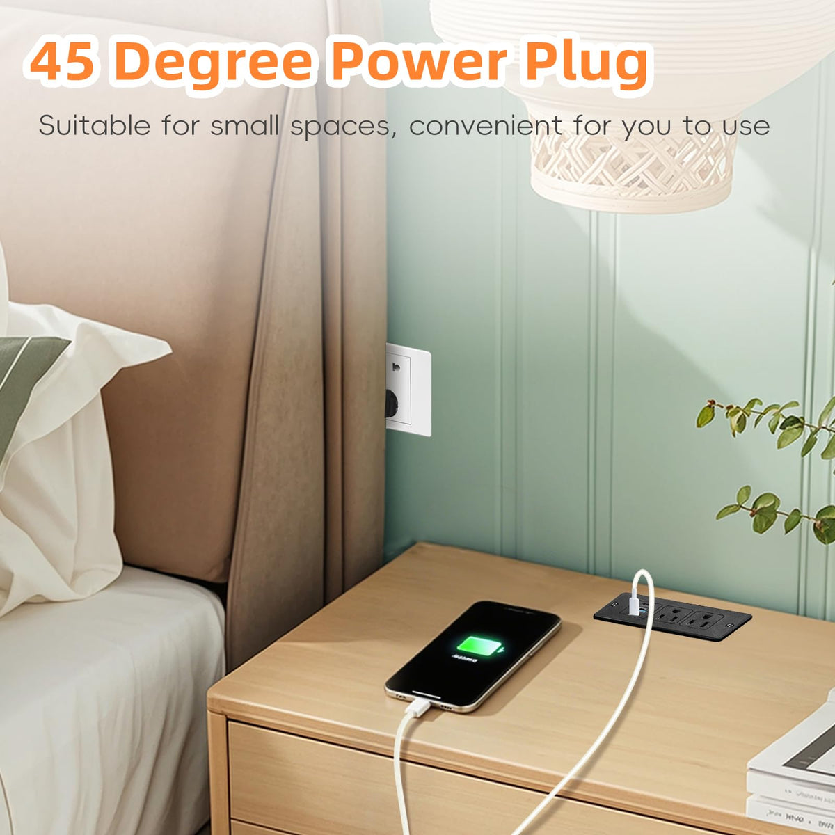 Havorbit 6ft cord offers flexible placement near beds or desks.