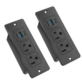 Havorbit front faceplate installed flush on bedside furniture for tidy charging