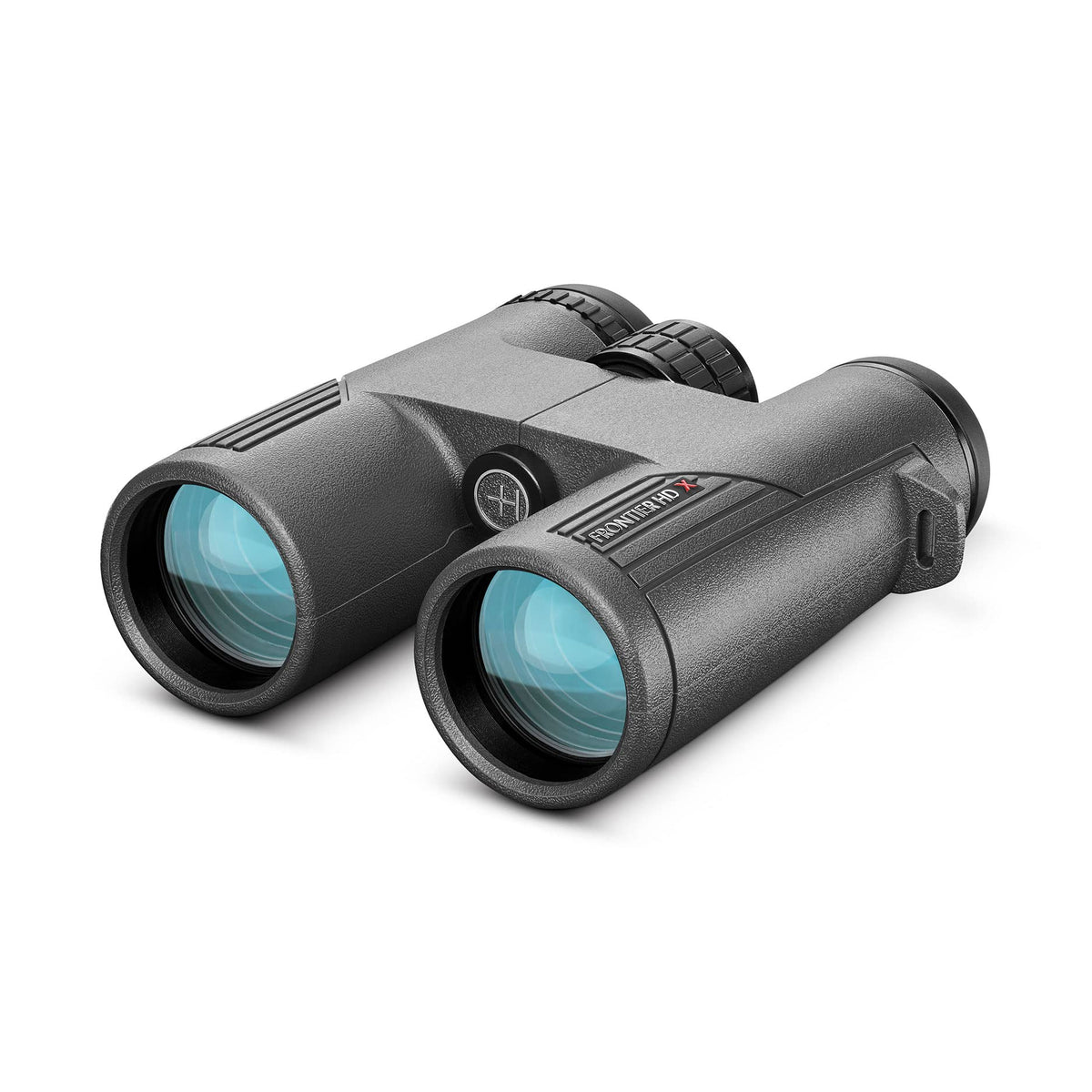 Hawke Frontier HDX 10x42 binoculars front view with clear optics for distant viewing