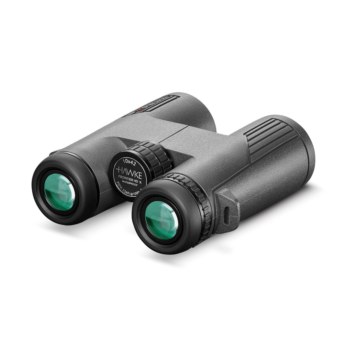 Hawke Frontier HDX 10x42 binoculars side view showing ergonomic grip