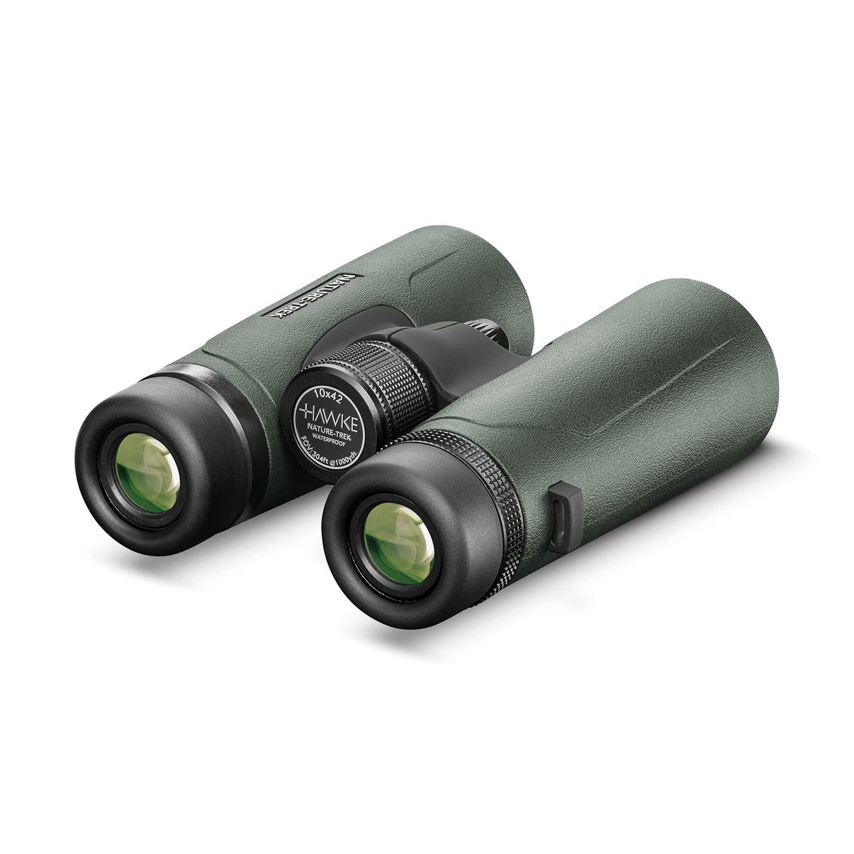 Hawke Nature-Trek 10x42 green grip and body for secure handling.