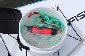 HawkEye DepthTrax 1H beam directed through ice for scouting