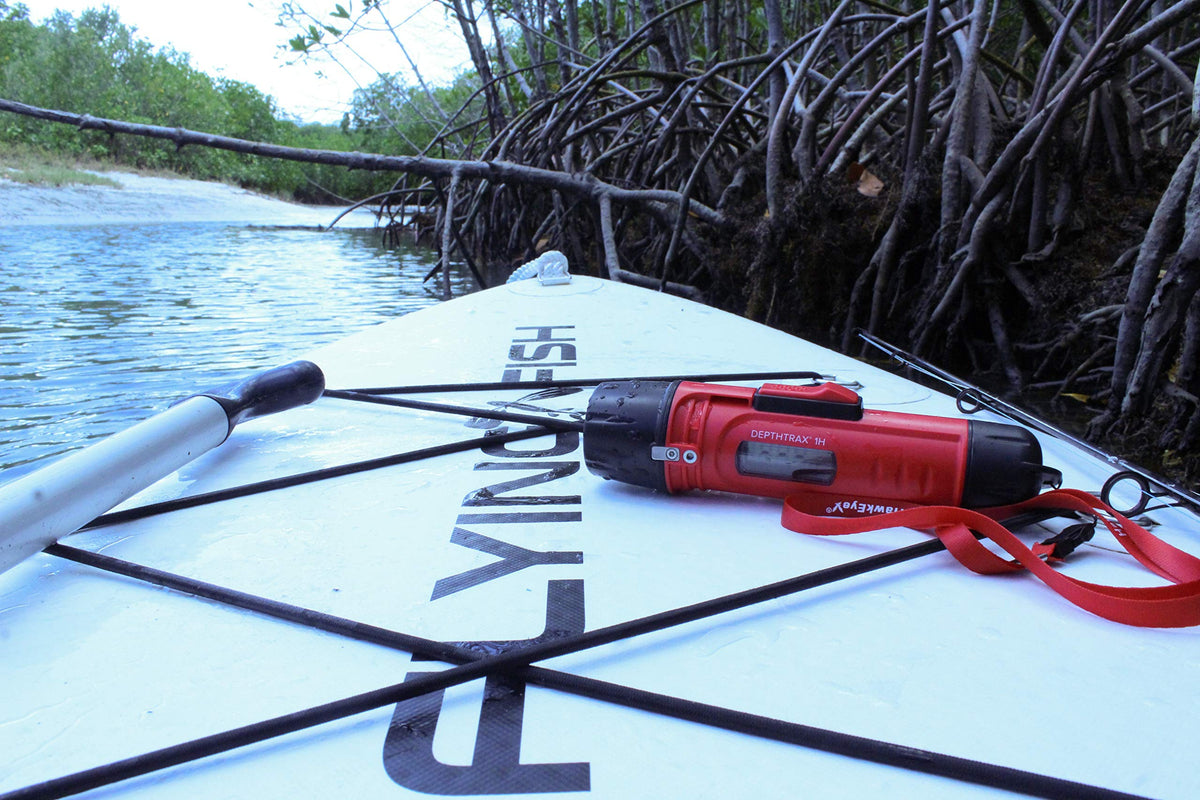 HawkEye DepthTrax 1H compact device fits in palm for portability