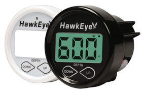 Hawkeye DepthTrax 2B display shows depth clearly in bright light.