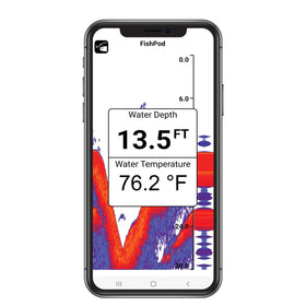Hawkeye FishPod 5X app interface suggesting seamless Bluetooth connectivity and data sharing