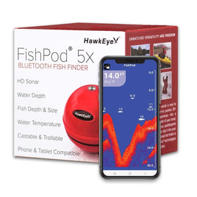 Hawkeye FishPod 5X side angle highlighting compact design for kayak or boat setups