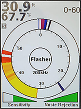 Hawkeye Fishtrax 1C Virtuview color display in action.