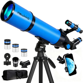 Hawkko telescope with 80mm aperture and 600mm focal length for bright lunar views