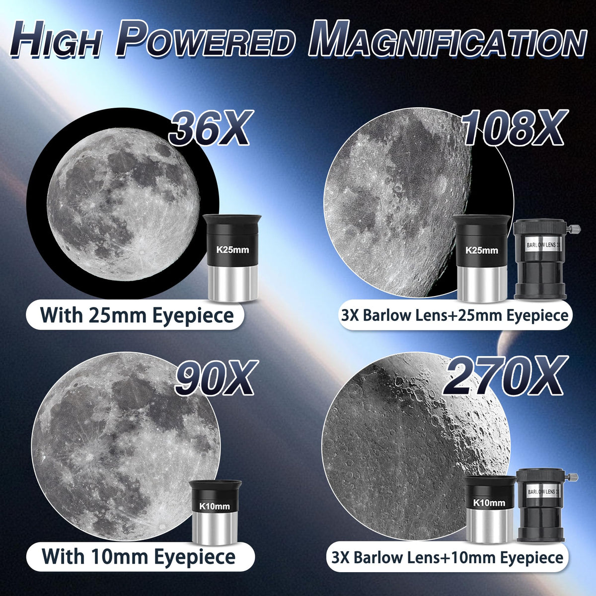 Hawkko telescope 900mm focal length enables clear distant landscape viewing
