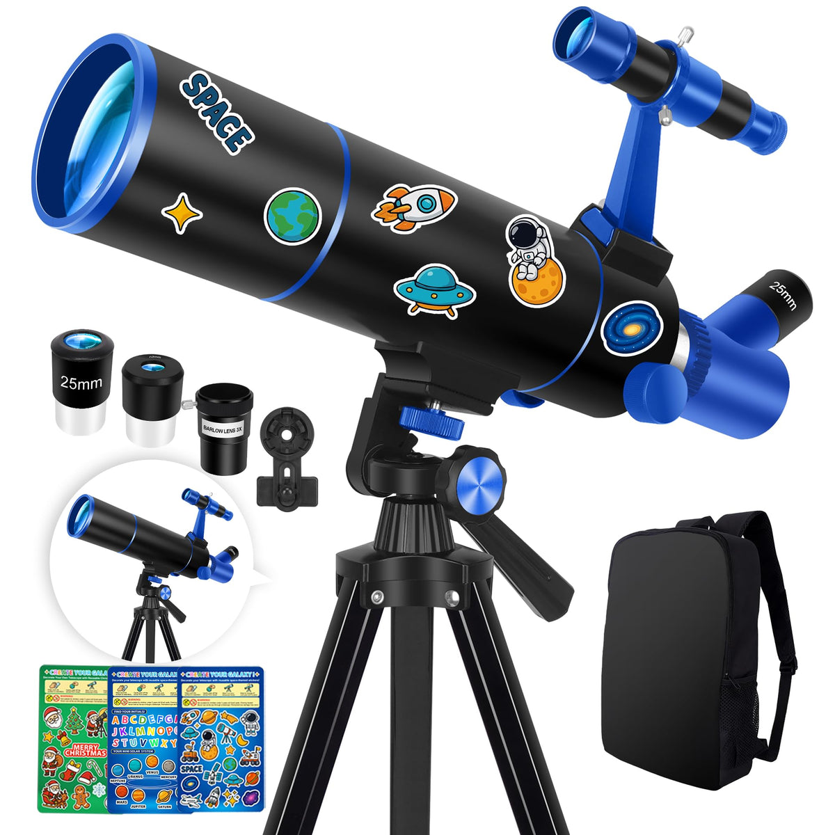Hawkko beginner telescope front view for easy family stargazing
