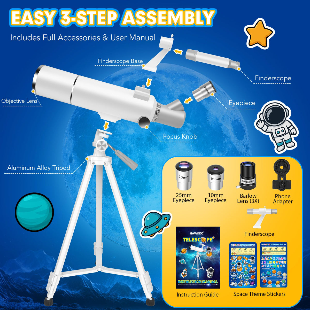 Hawkko night sky view inspires curiosity during backyard stargazing.
