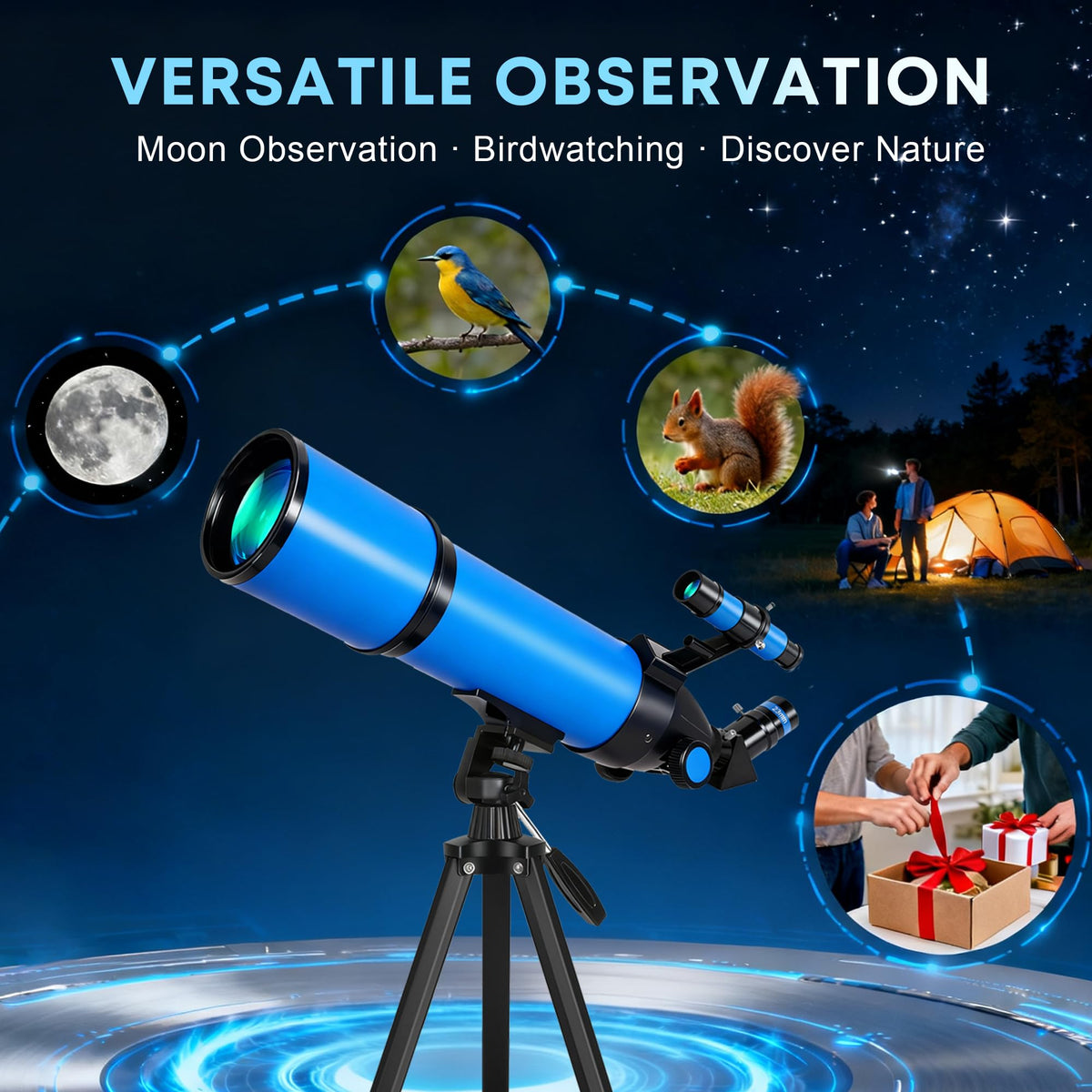 Hawkko portable carry bag keeping telescope components organized for travel