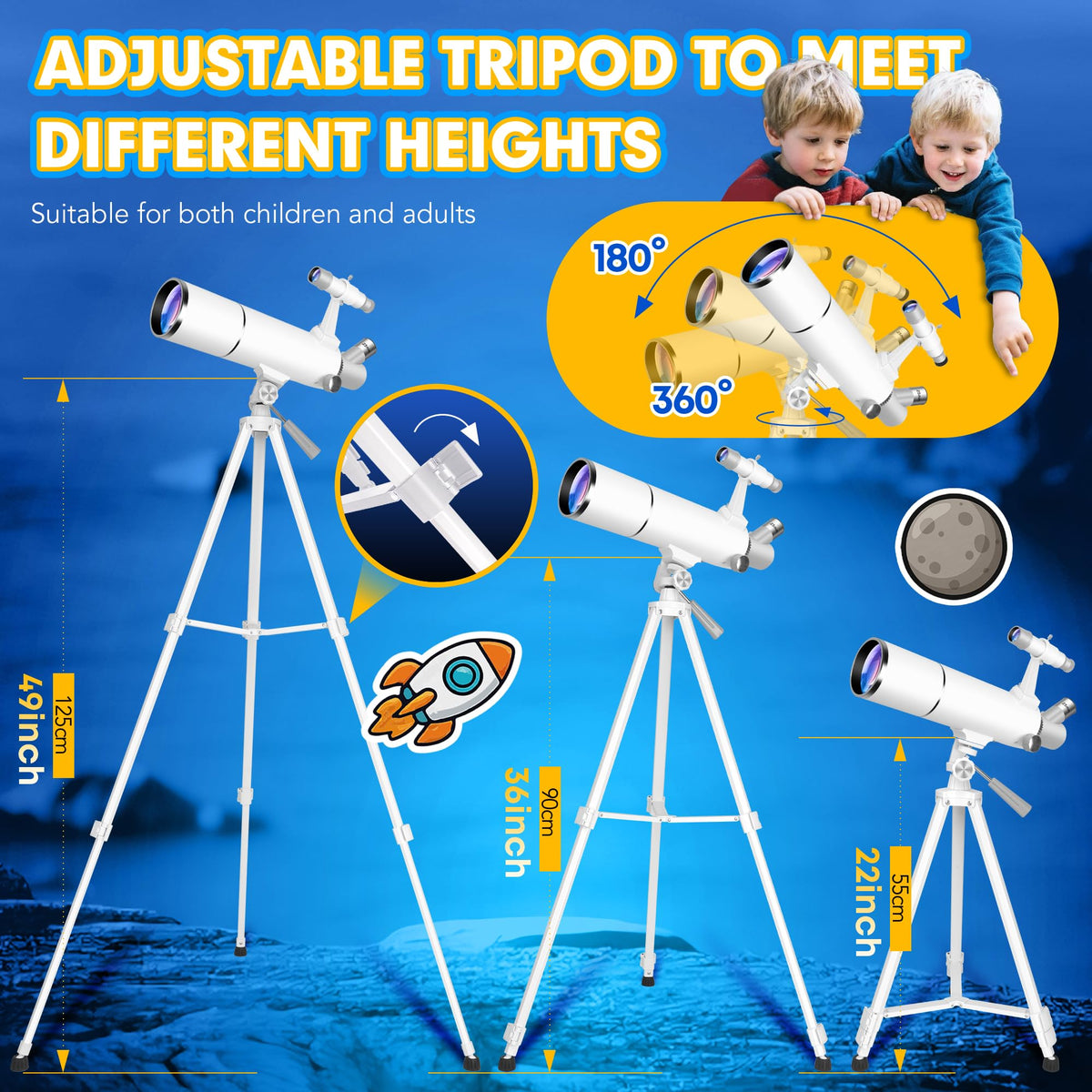 Hawkko portable tripod makes setup quick for family outings.