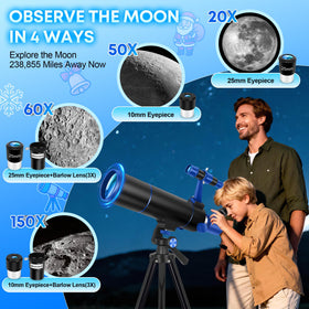 Hawkko telescope tripod setup with sturdy, adjustable height