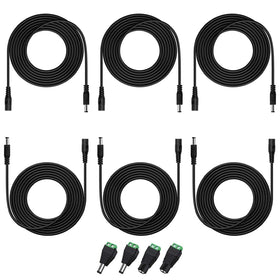 HayEastdor 6pcs 10ft 12V extension cables for cameras and devices