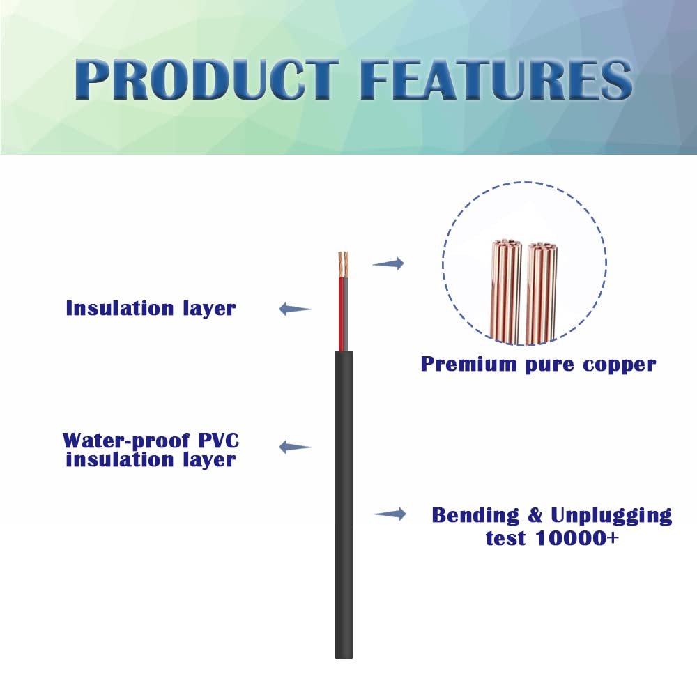 HayEastdor pure copper extension cable for high conductivity
