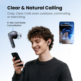 HAYLOU Flowbuds N55 fitted in ear during commute offering secure comfortable seal