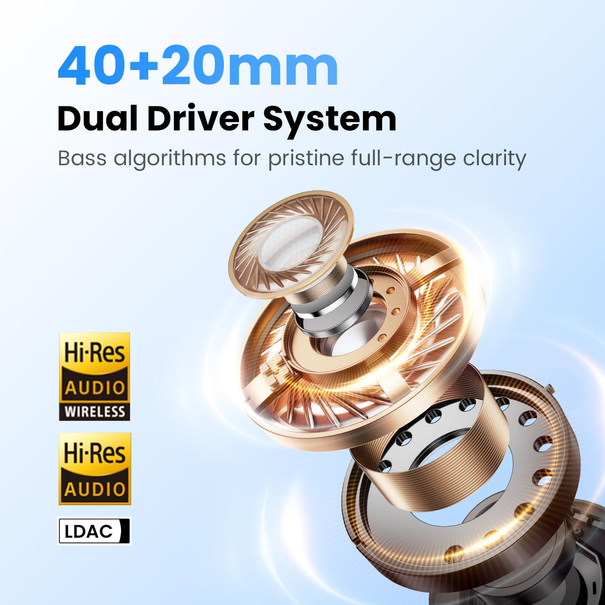 Haylou S40 delivers up to 90 hours of playback with fast charging.