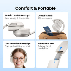 Haylou S40 foldable headband design for compact travel.