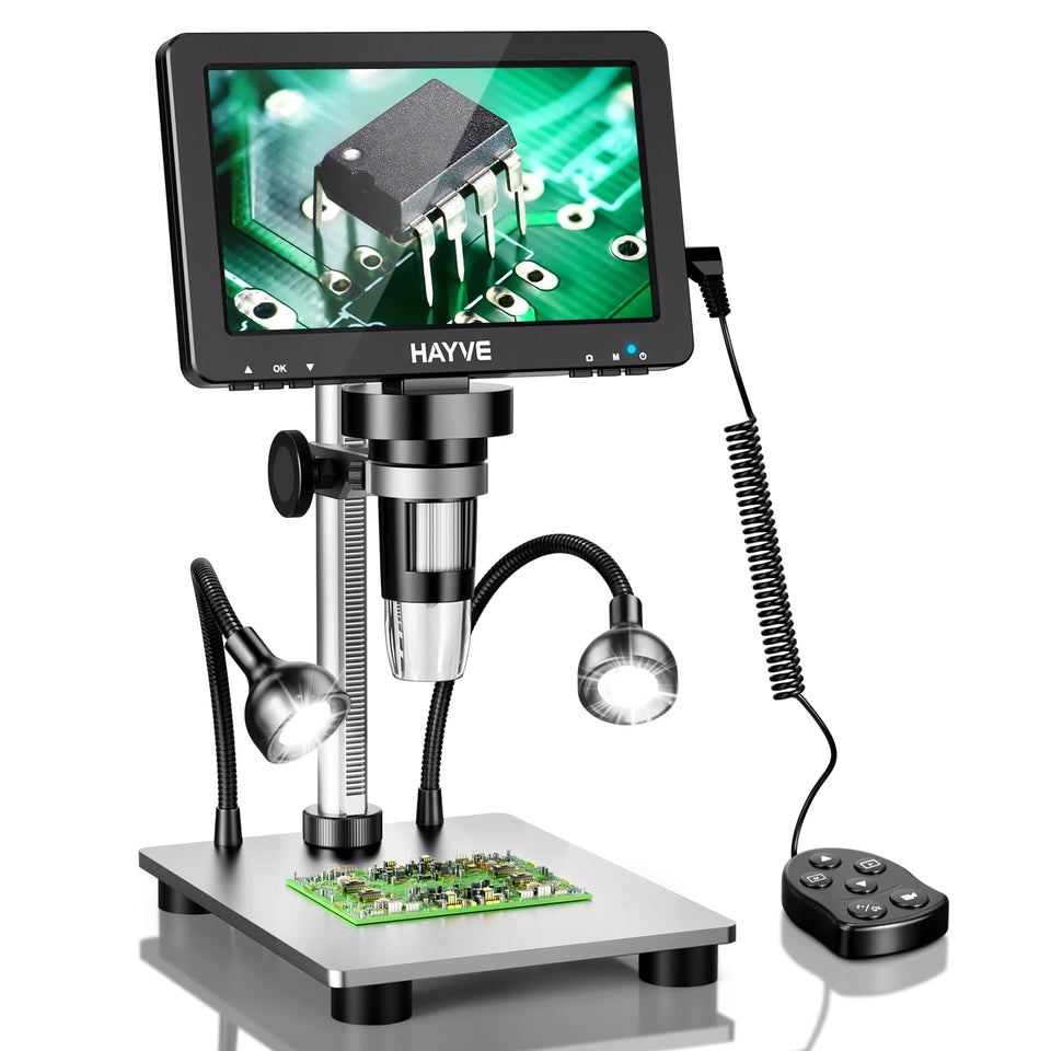 Hayve 7-inch LCD screen displaying a detailed close‑up for quick coin inspection