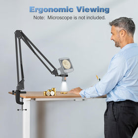 Hayve C-clamp attached to desk providing secure mounting benefit