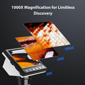 Hayve clear IPS display showing high-contrast magnified specimen images
