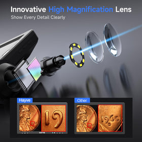 Hayve DM12 soldering microscope view for component inspection
