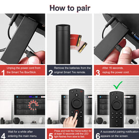 Hazieoo remote beside Fire TV Stick showing simple setup benefit