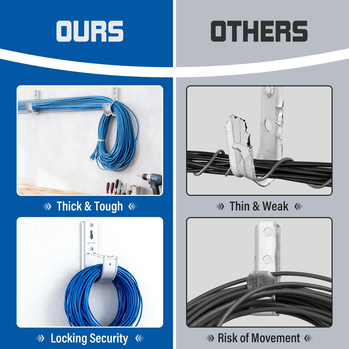 Hazztoll side profile of J-hook showing 2-inch cradle for cable protection