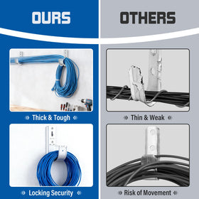 Hazztoll side profile of J-hook showing 2-inch cradle for cable protection