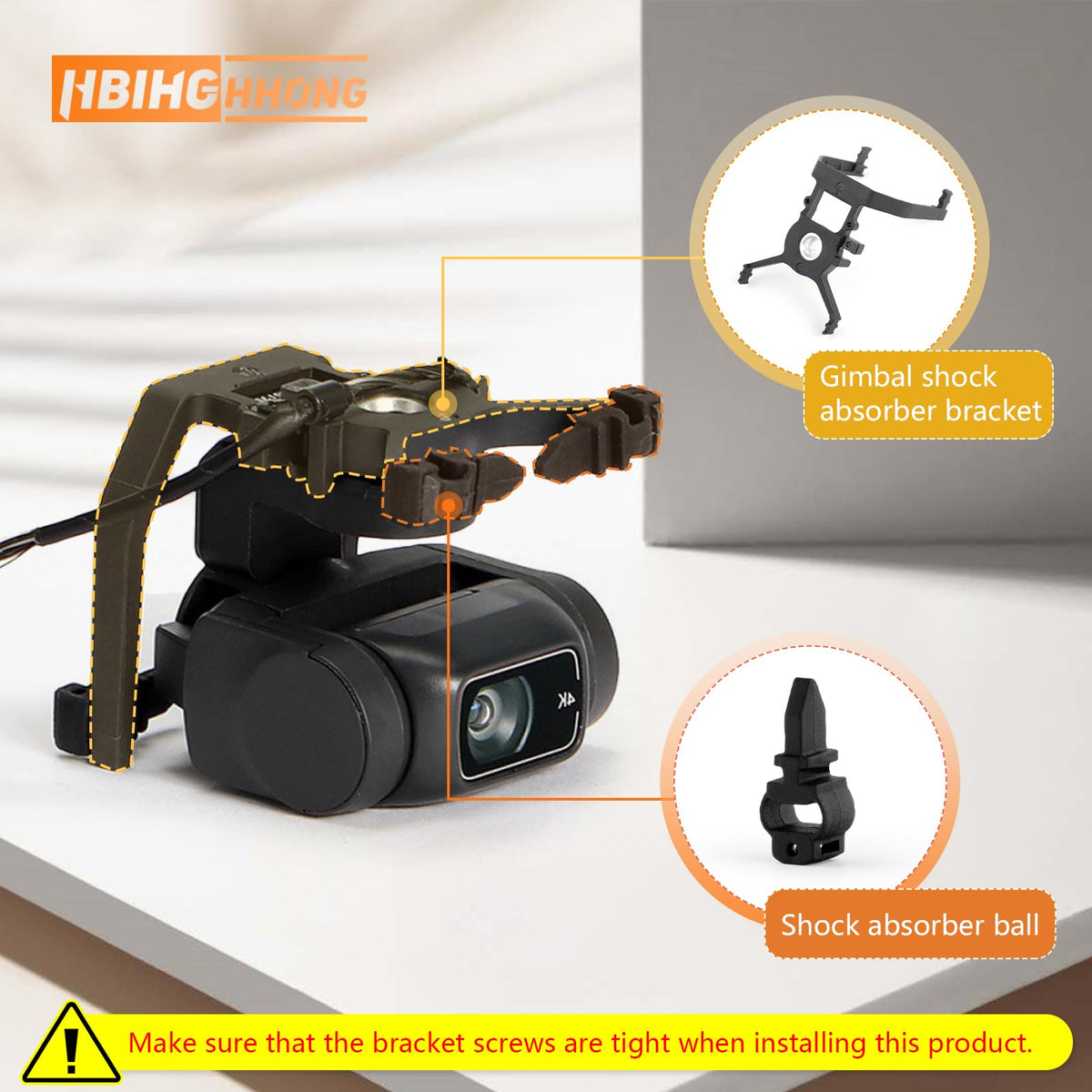 HBIHGHHONG mounted on DJI Mini 2 demonstrating restored gimbal stability during flight