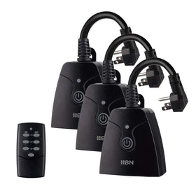 HBN dual outlet front view showing two grounded sockets and durable plug benefit convenience