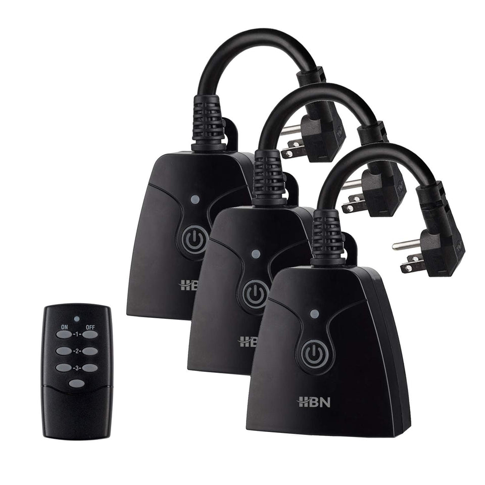 HBN dual outlet front view showing two grounded sockets and durable plug benefit convenience