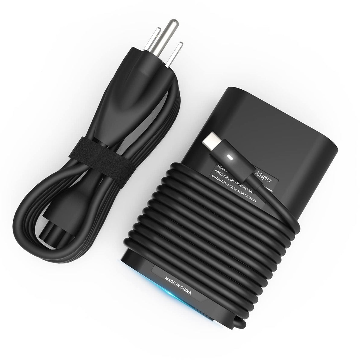 HBONY 65W USB-C charger connected to Dell Latitude 5540 for reliable daily charging.