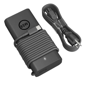 HBONY 65W USB-C charger front view powering a Dell Latitude display