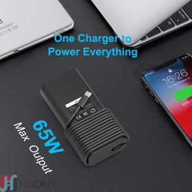 HBONY 65W USB-C charger in use with Dell Latitude 5540 model