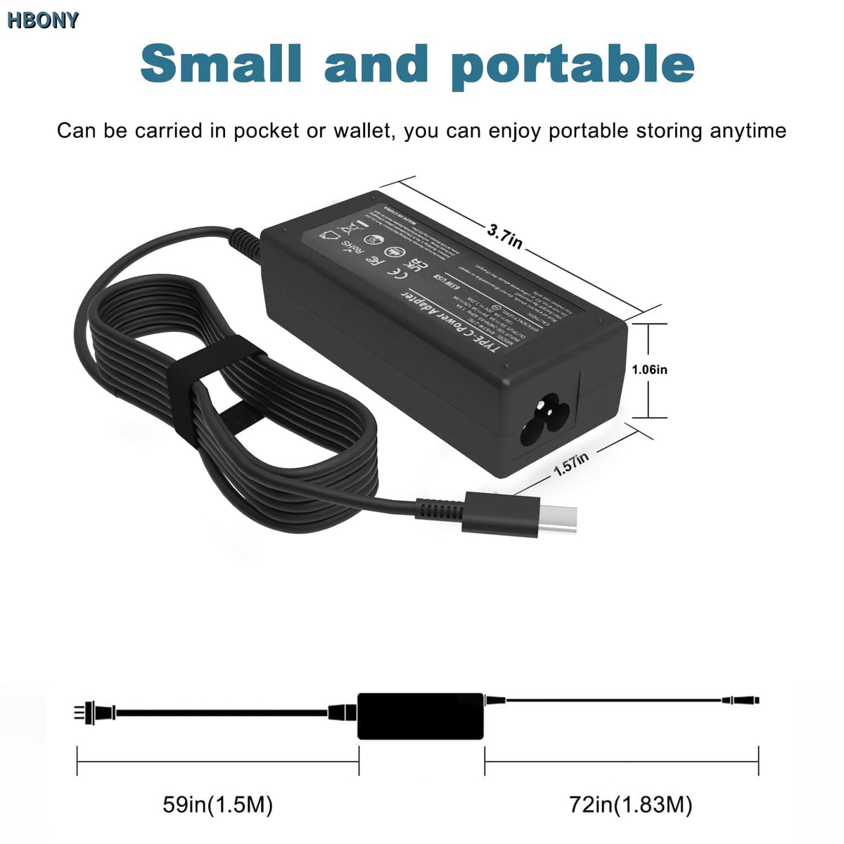 HBONY 65W USB-C charger with ThinkPad and Lenovo compatibility