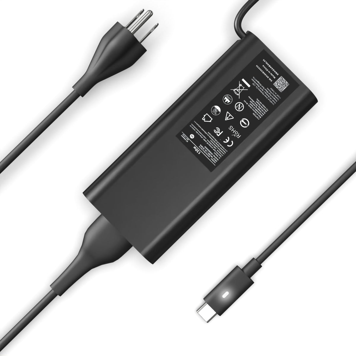 HBONY Dell 130W USB-C laptop charger front view for fast charging.