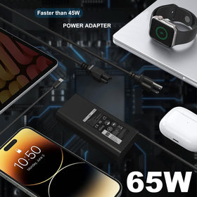 HBONY 65W Type-C charger with portable design for power on the road.