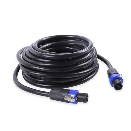HBU Speakon connector front view showing solid contacts and secure fit benefit