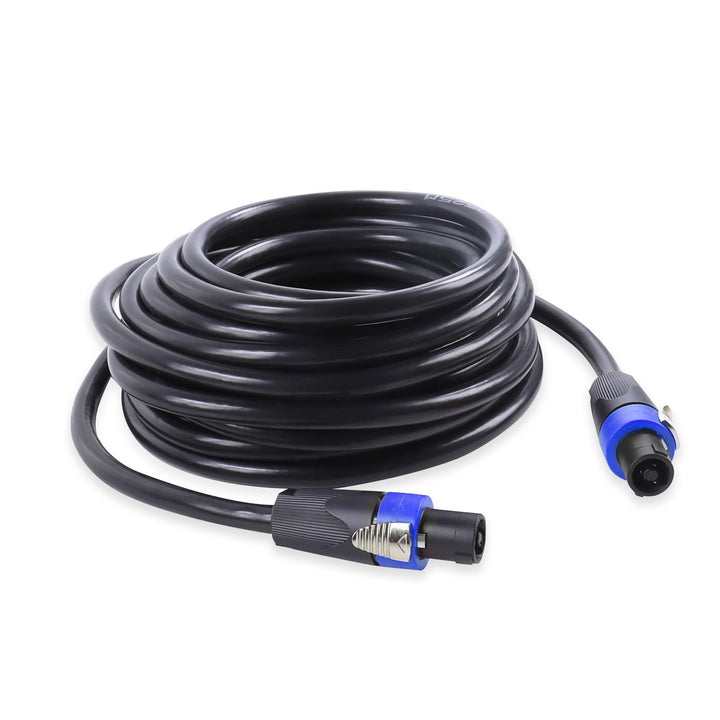 HBU Speakon connector front view showing solid contacts and secure fit benefit