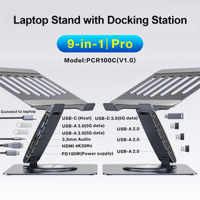 HC close-up of hub ports with USB3.0 and HDMI for fast connections