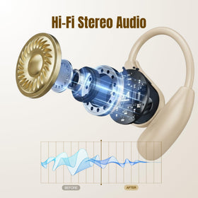 HC Honey Coco earbuds worn while running showing stability and awareness