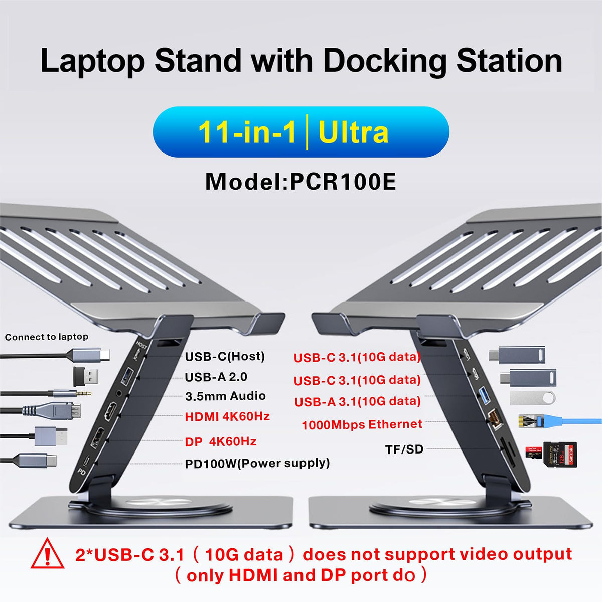 HC stand in 360-degree rotation for easy screen sharing